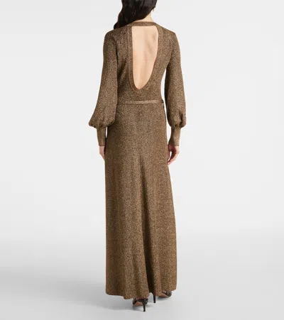 Tom Ford Embellished Metallic Jersey Maxi Dress In Gold