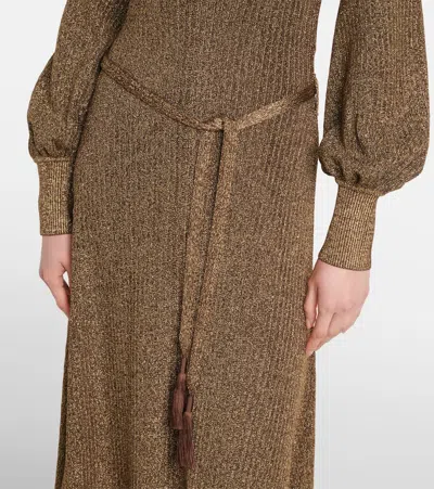 Tom Ford Embellished Metallic Jersey Maxi Dress In Gold