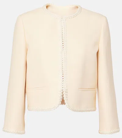 Valentino Garavani Cream Crepe Couture Blazer In Neutral