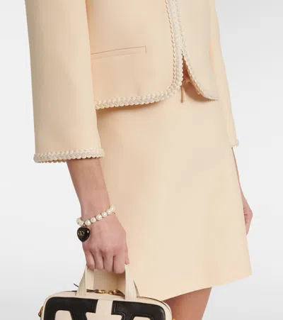 Valentino Garavani Cream Crepe Couture Blazer In Neutral