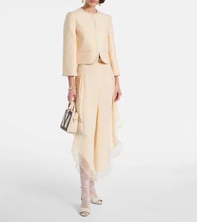 Valentino Garavani Ivory Lace Tights In Animal Print