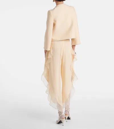 Valentino Garavani Ivory Lace Tights In Animal Print