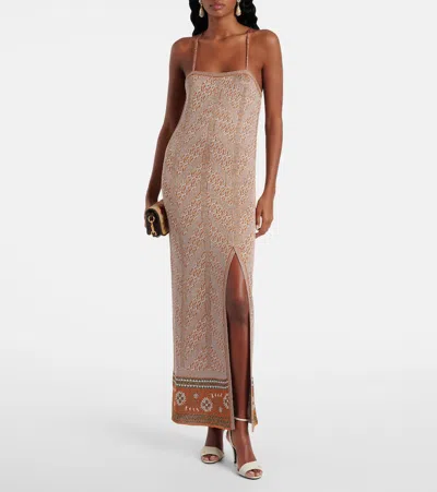 Valentino Jacquard Lamé Maxi Dress In Multicoloured