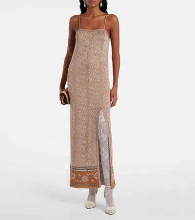 Valentino Jacquard Lamé Maxi Dress In Multicoloured