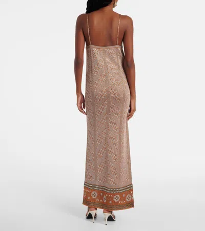 Valentino Jacquard Lamé Maxi Dress In Multicoloured