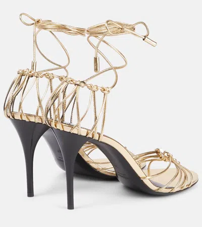 Saint Laurent Babylone Sandals In Gold