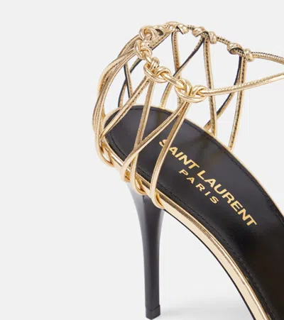 Saint Laurent Babylone Sandals In Gold