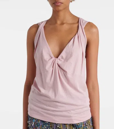 Dries Van Noten Jersey Top In Pink