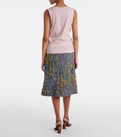 Dries Van Noten Jersey Top In Pink