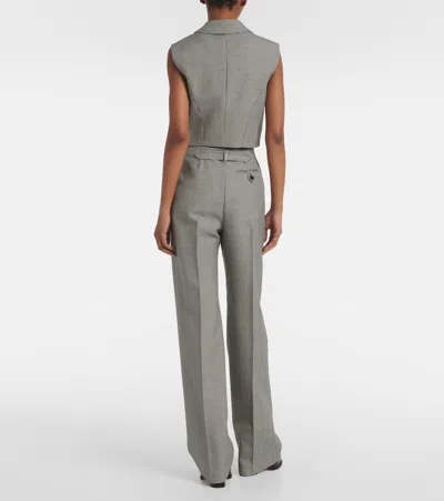 Alexander Mcqueen Houndstooth Wool And Mohair Vest In Black