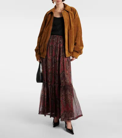 Saint Laurent Contemporary Silhouette Suede Jacket In Brown