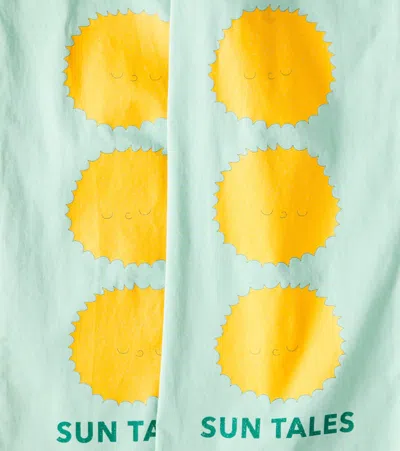 SUN TALES印花棉质直筒裤