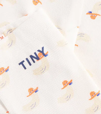 Tinycottons Baby Ducks Cotton-blend Jersey Leggings In Neutral