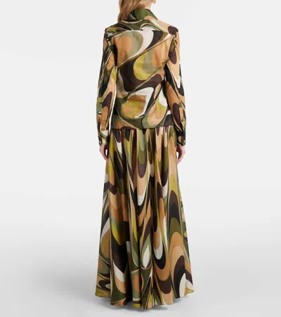 Pucci Onde Cotton Muslin Shirt In Green