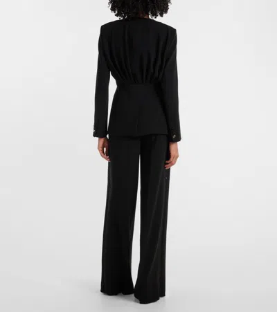 Max Mara Gradi Draped Crêpe Jacket In Black