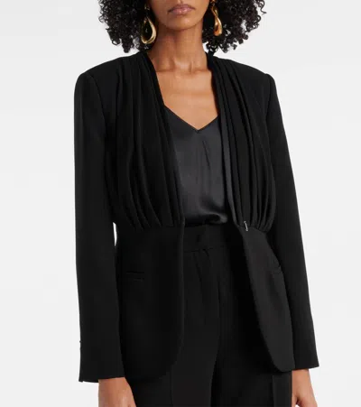 Max Mara Gradi Draped Crêpe Jacket In Black