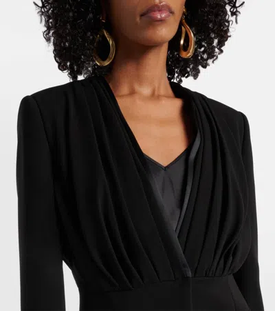 Max Mara Gradi Draped Crêpe Jacket In Black