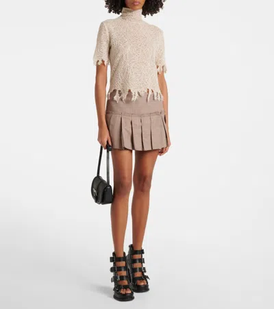 Alexander Mcqueen Mini T-bar Leather Shoulder Bag In Black