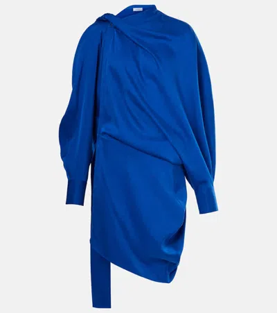 Ferragamo Electric Blue Asymmetric Mini Dress