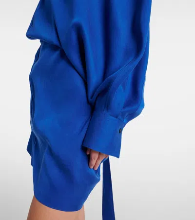 Ferragamo Electric Blue Asymmetric Mini Dress