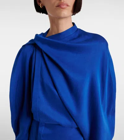 Ferragamo Electric Blue Asymmetric Mini Dress