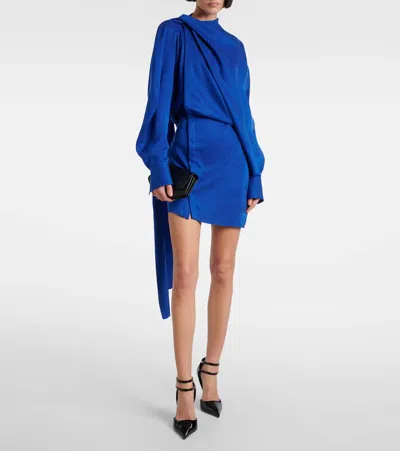 Ferragamo Electric Blue Asymmetric Mini Dress