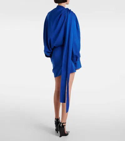 Ferragamo Electric Blue Asymmetric Mini Dress