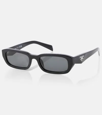 Prada Rectangular Sunglasses In Black