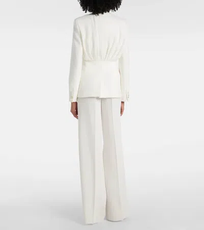 Max Mara Gradi Draped Crêpe Jacket In White