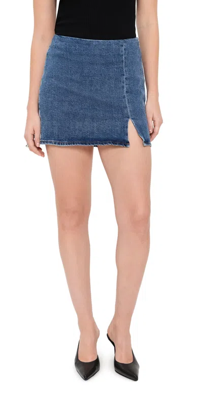 Good American Denim Mini Skirt In Indigo In Indigoi771