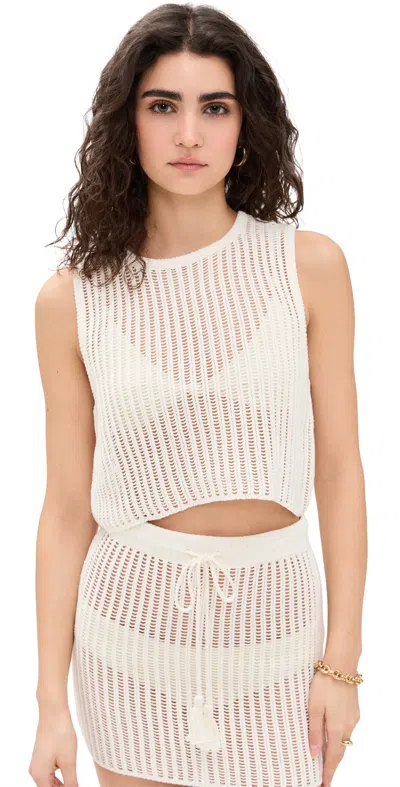 L*space Lspace Sander Open Stitch Cover-up Tank In Cream