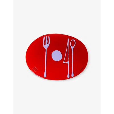 Corsi Design Tables Mates Resin Cutlery Placemat In Ruby And Matt Lilac