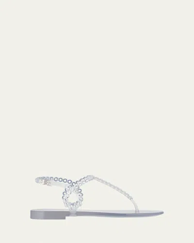 Aquazzura Almost Bare Crystal Jelly Slingback Sandals In Transparent