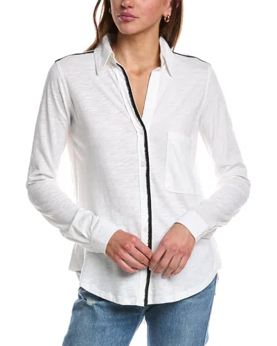 Chrldr Jersey High-low Blouse In White