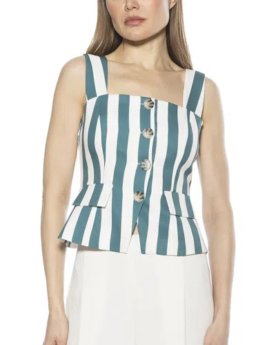 Alexia Admor Poelne Button Front Vest Top In Green