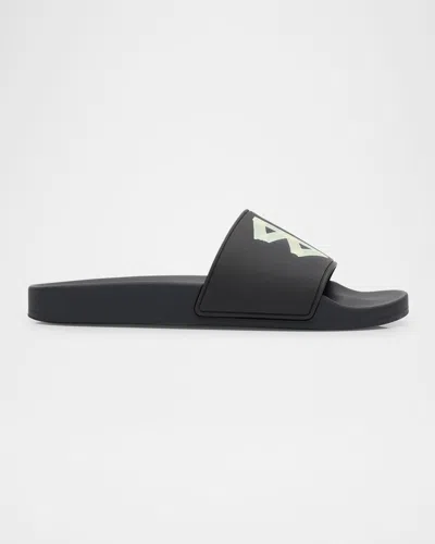 Balenciaga Slide Sandals With Open Toe And Flat Sole In Black