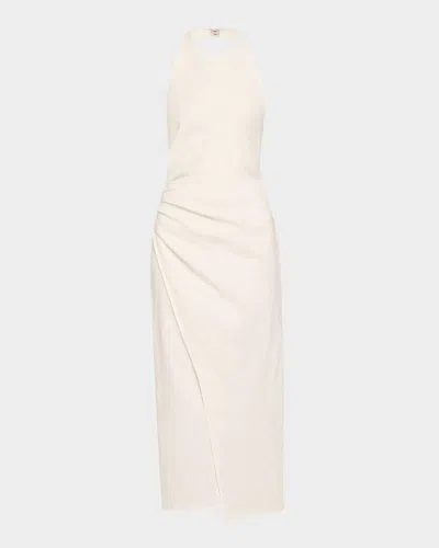 A.l.c . Sylvie Halter Neck Linen Blend Dress In White