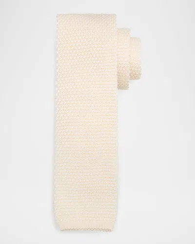 Brunello Cucinelli White Silk Ties In Optical White