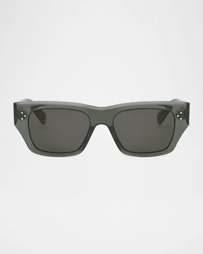 Celine Bold 3 Dots 53mm Geometric Sunglasses In Green