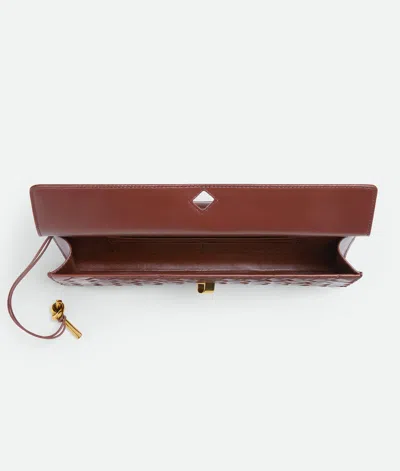 Bottega Veneta Travel Clutch With Woven Leather Handle In Sapele