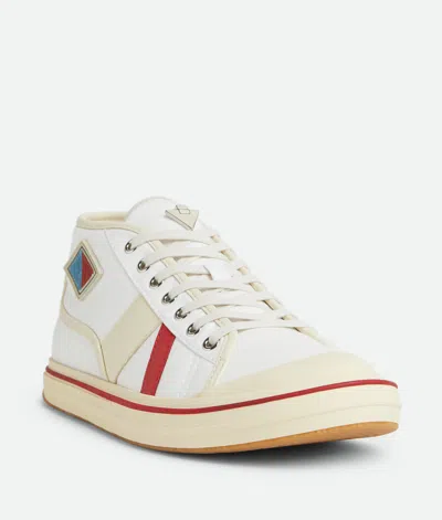 Bottega Veneta Eliot Mid-top Canvas Sneakers In White