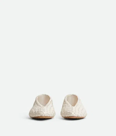 Bottega Veneta Mini Lido Intrecciato Leather Ballerina Flats In White