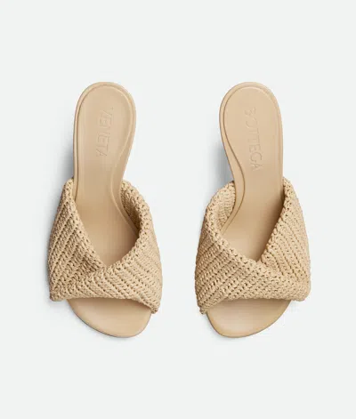Bottega Veneta Blink Crocheted Raffia Mules In Natural