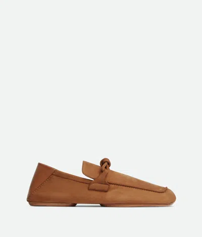Bottega Veneta Camel Suede Daddy Loafers In Mire