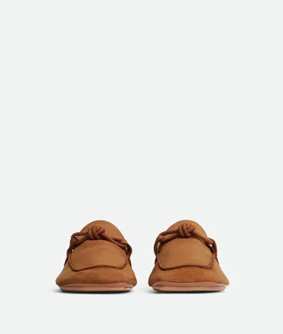 Bottega Veneta Camel Suede Daddy Loafers In Mire