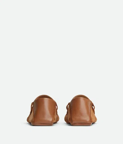 Bottega Veneta Camel Suede Daddy Loafers In Mire