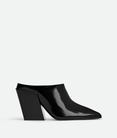 Bottega Veneta Leather Tex Mules With Covered Heel 10cm In Black