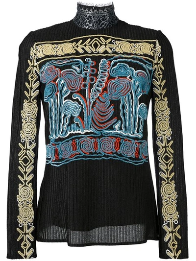 Peter Pilotto Embroidered High Neck Top