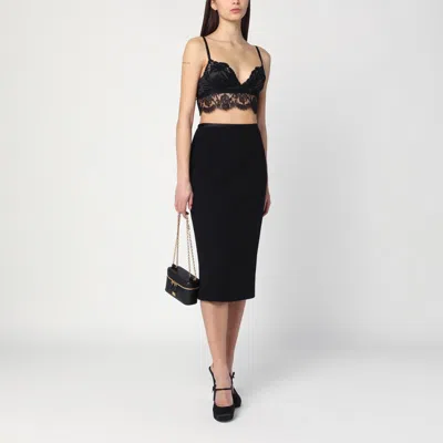 Dolce & Gabbana Stretch Satin Bra Lace Detailing In Black