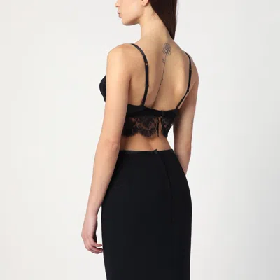 Dolce & Gabbana Stretch Satin Bra Lace Detailing In Black